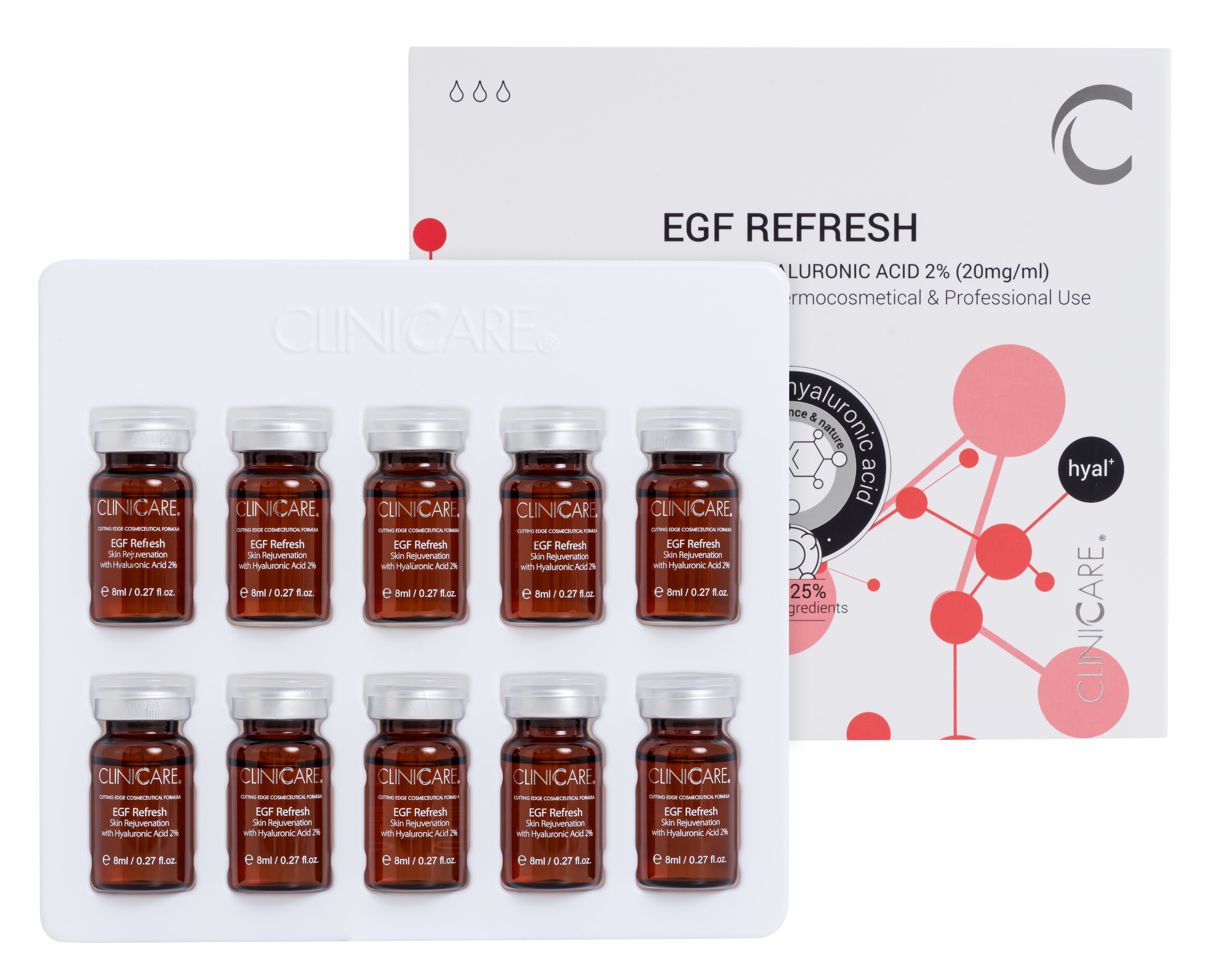 EGF  REFRESH, skin rejuvenation vial, (2% HA)
