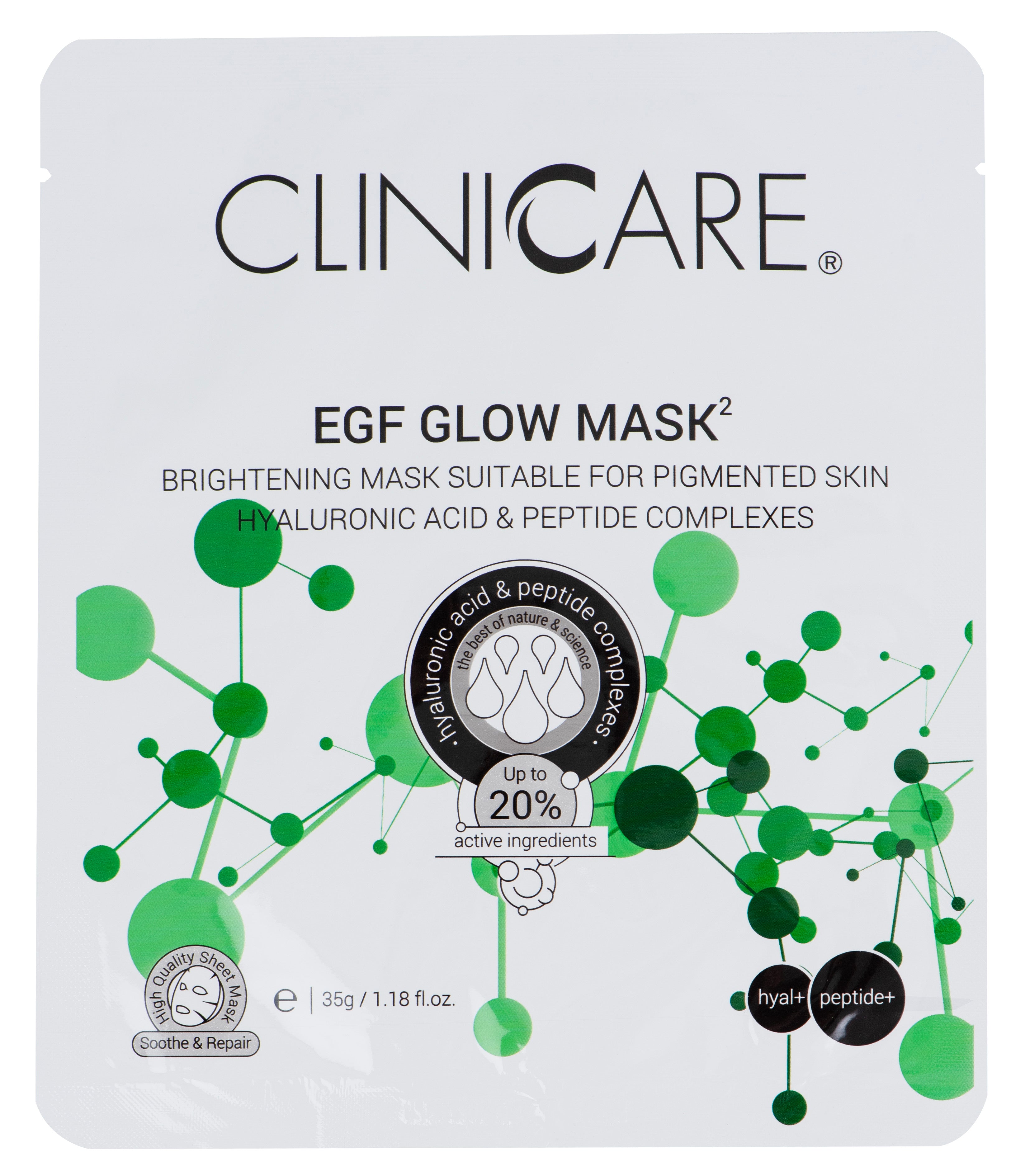 EGF Glow: Anti-Pigmentation & Skin Rejuvenating Tissue Mask with Hyaluronic Acid